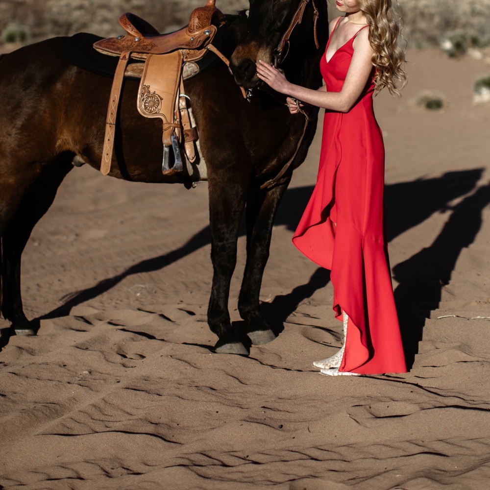 True red gown, perfect condition!